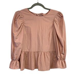 H&M Divided Pink Ruffled Tie Back Top